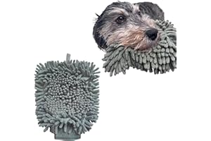SPOT Clean Paws Chenille Microfiber Dog Towel Mitt - Super Absorbent, Quick-Drying, Washable, Double-Sided Glove for Wet Paws & Body, Durable, Odor-Free, Gently Massages & Dries, 9.5in x 7in