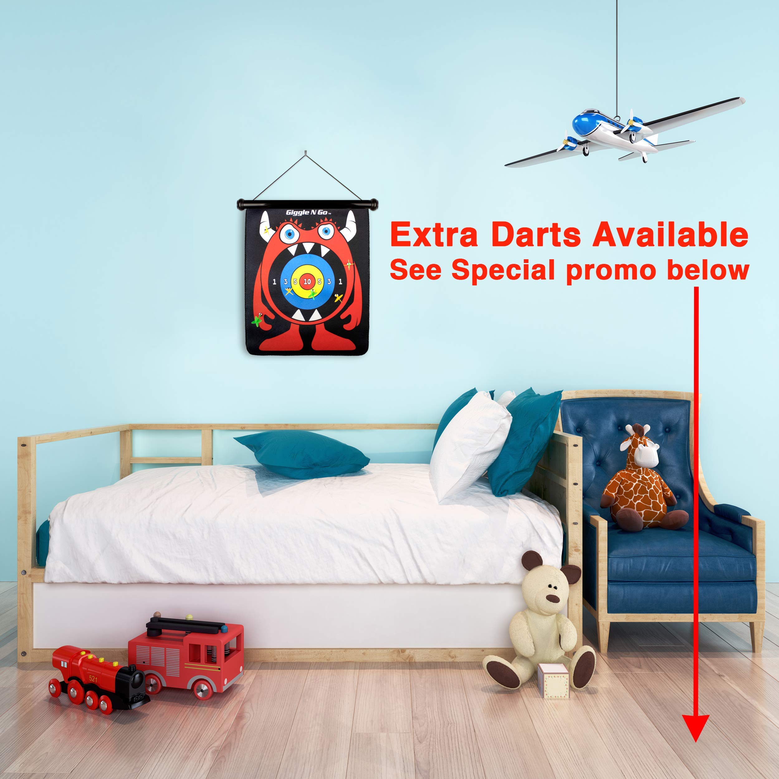Giggle N Go Magnetic Dart Board Kids - Magnetic Dart Board for Boys or Girls Boys Gifts Age 6 and Above. Fun Dart Game for Kids and Make Great Xmas or Birthday Gifts for Boys or Girls