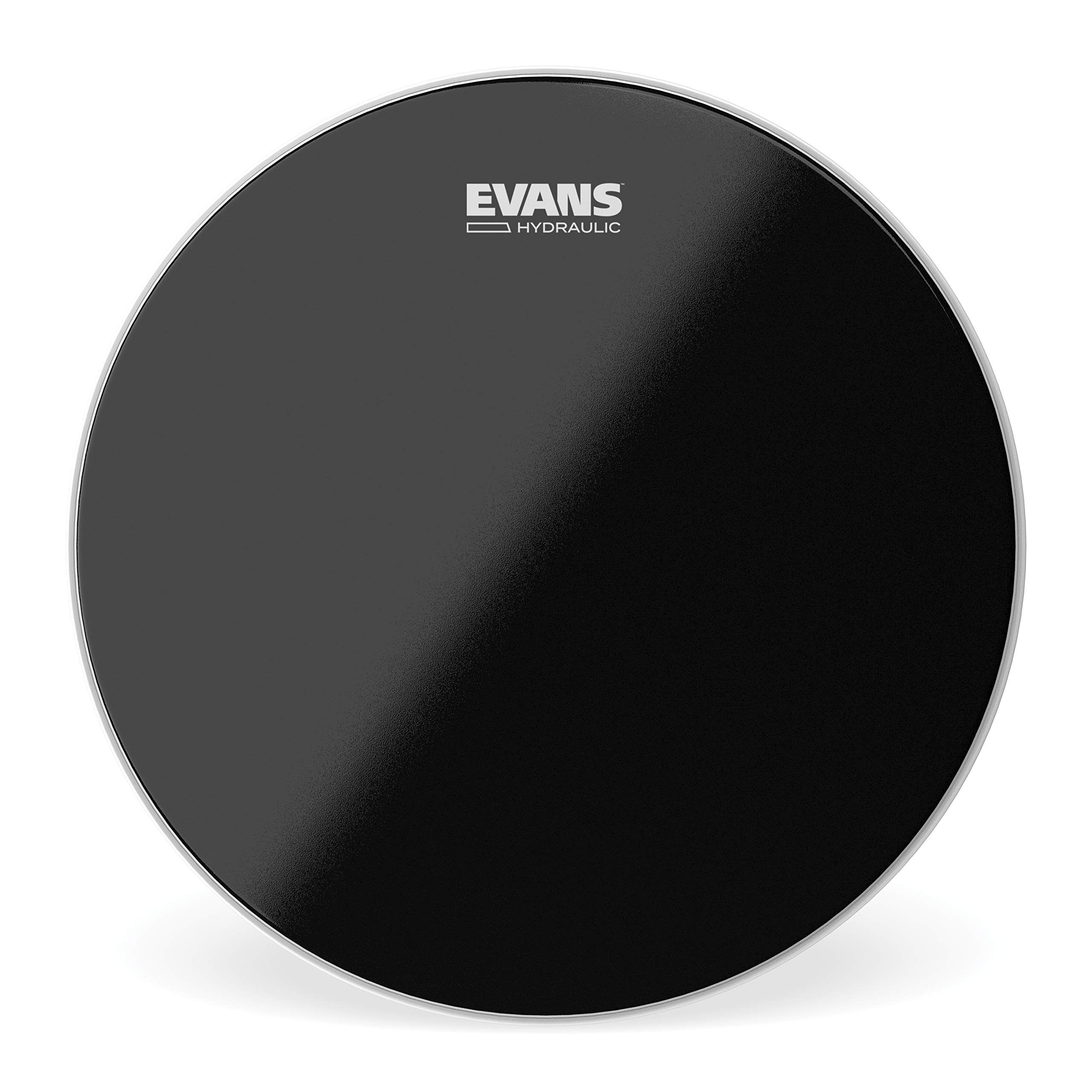 Evans Hydraulic Drum Heads - Drum Head with Layer of Oil - Supresses Unwanted Overtones - Frost Coating for Warmth, Focus, Depth - Ideal for Early Rock Sound - Black, 14 Inch