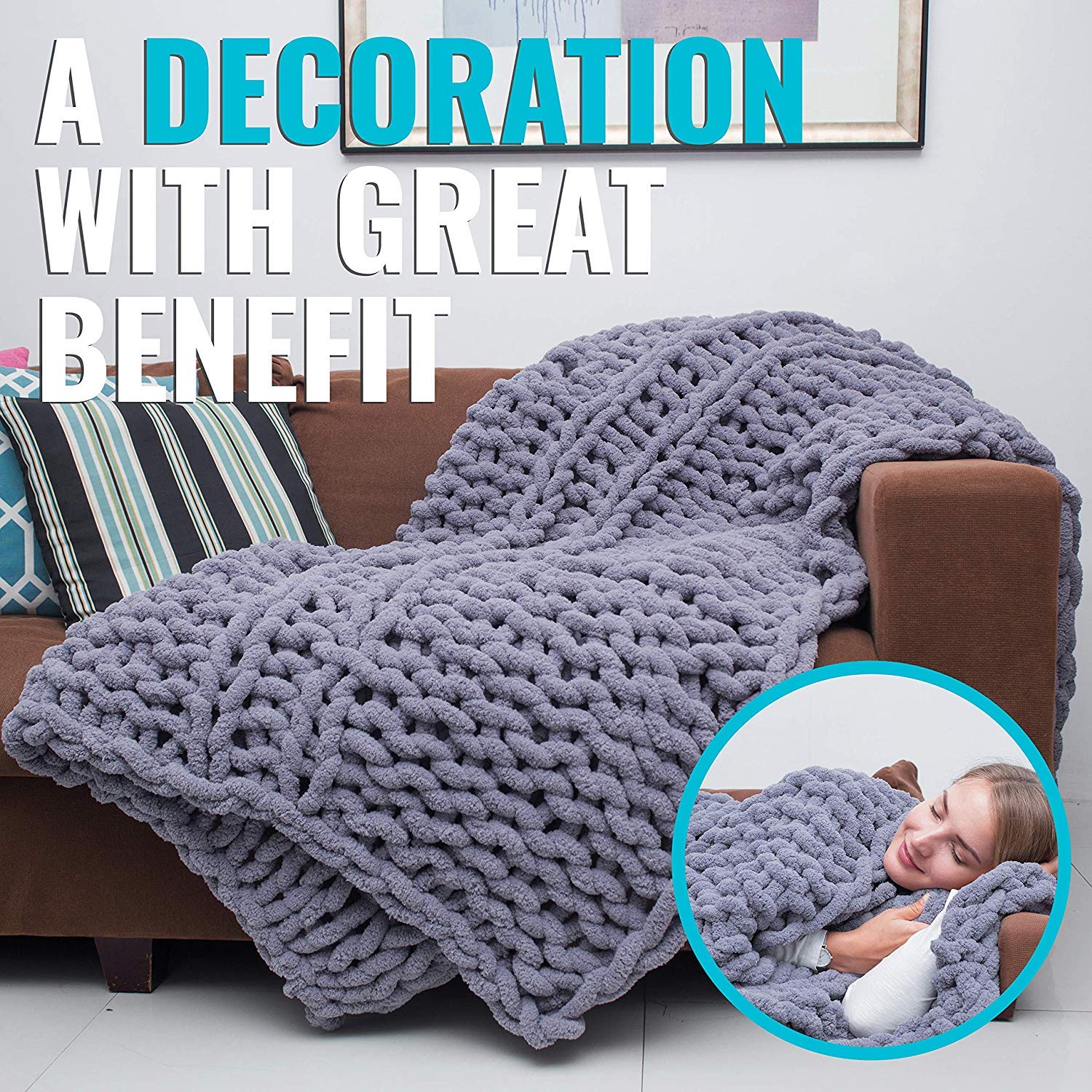 Inshere Luxury Chunky Knit Throw Blanket (48\