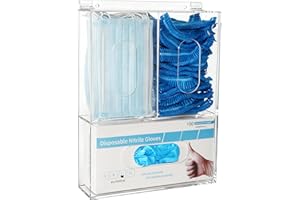 Aphbrada Acrylic Disposable Glove Box Dispenser Holder Triple Gloves Rack Hairnet Tissue Napkin Dispenser with Lid for Wall M