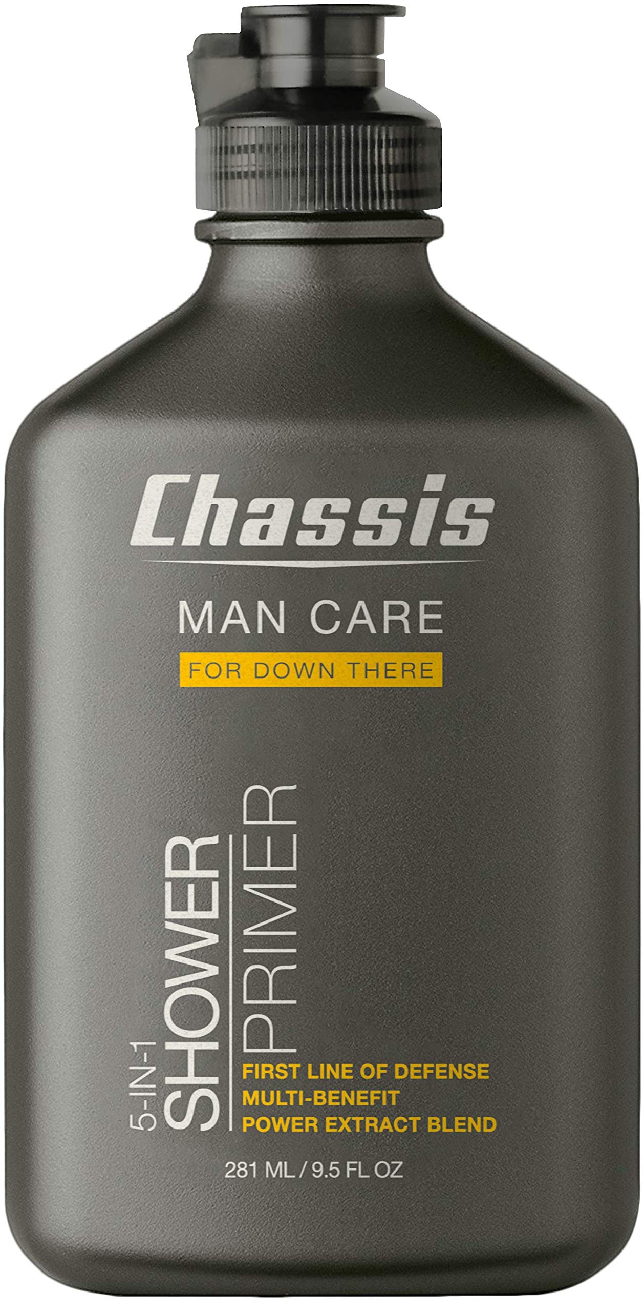 Chassis Shower Primer: 5-in-1 Shower Gel for Men, Men's Anti-Chafing Gel and Deep-Cleansing Bodywash, Free of Talc, Parabens, and Menthol