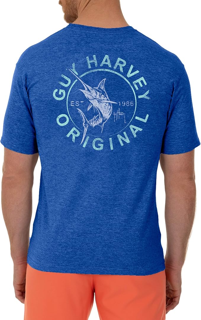 Guy Harvey Men’s Offshore Fish Collection Short Sleeve TShirt blue Large Amazon.co.uk