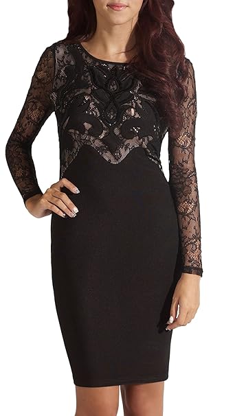 lipsy long sleeve bandage dress