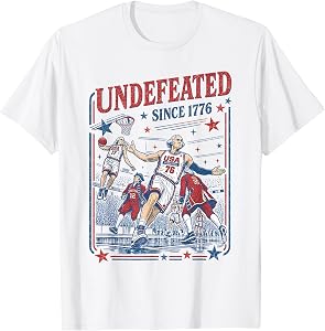 4th of July Basketball Undefeated Since 1776 250 Years T-Shirt