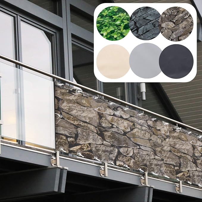 Balkon-Sichtschutz 100x950cm – Wasserdicht, Blickdicht, UV-beständig, In Taupe, Inkl. Kabelbinder & Montageseil