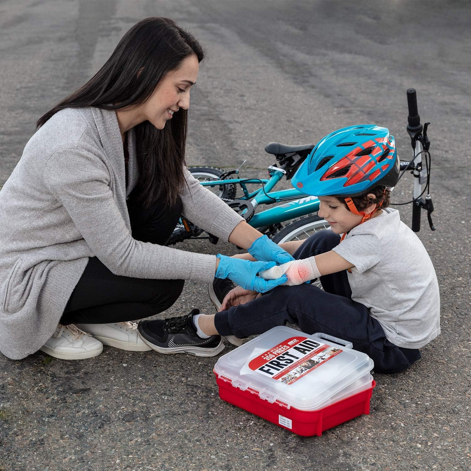 M2 BASICS 350 Piece Professional First Aid Kit | Mountable Hard Case with Dual-Layer Organizers for Business, School or Home: Health & Personal Care