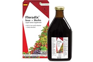 SALUS Floradix, Iron & Herbs Vegetarian Liquid Supplement, Energy Support for Women and Men, Easily Absorbed, Non-GMO, Vegetarian, Kosher, Lactose-Free, Unflavored, 23