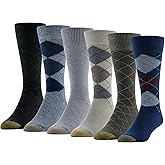 GOLDTOE mens Campbell Argyle Crew Dress Socks, 6-pairs