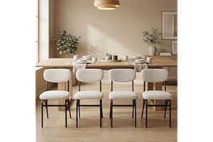 MilleLoom Upholstered Dining Chairs Set of 4, Armless Kitchen Chairs Set of 4 with Removable & Washable Backrest, for Dining&