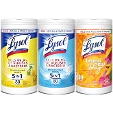 Lysol Disinfecting Wipes, Cleaner, Lemon + Linen + Mango, 80 ct. (3 Pack) | All Purpose Cleaner, Sanitizing, Deodorizing, Apartment Essentials, Back To School Cleaning Supplies, Kitchen &amp; Bathroom Wipe