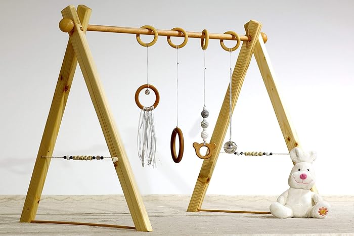 Portique D Eveil Baby Gym Arche D Eveil Teinte Grise Et Blanche Amazon Fr Handmade