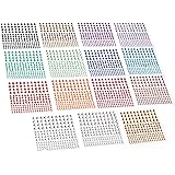 Housuner 2580 pcs Rhinestone Stickers in 15 Colors & 3 Sizes, 15 Sheets DIY Self Adhesive Colorful Gem Rhinestone Embellishme