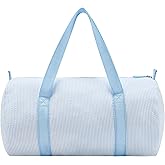 Gabigaba Kids Travel Overnight Bag Seersucker Carry On Lightweight Weekender Duffel Bag for Boys and Girls (Babyblue)