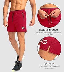 Men's Running Shorts with Zipper Pockets Quick Dry