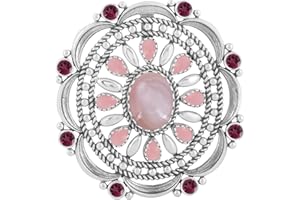 American West Jewelry Sterling Silver Mother of Pearl and Genuine Gemstone Statement Pendant Enhancer