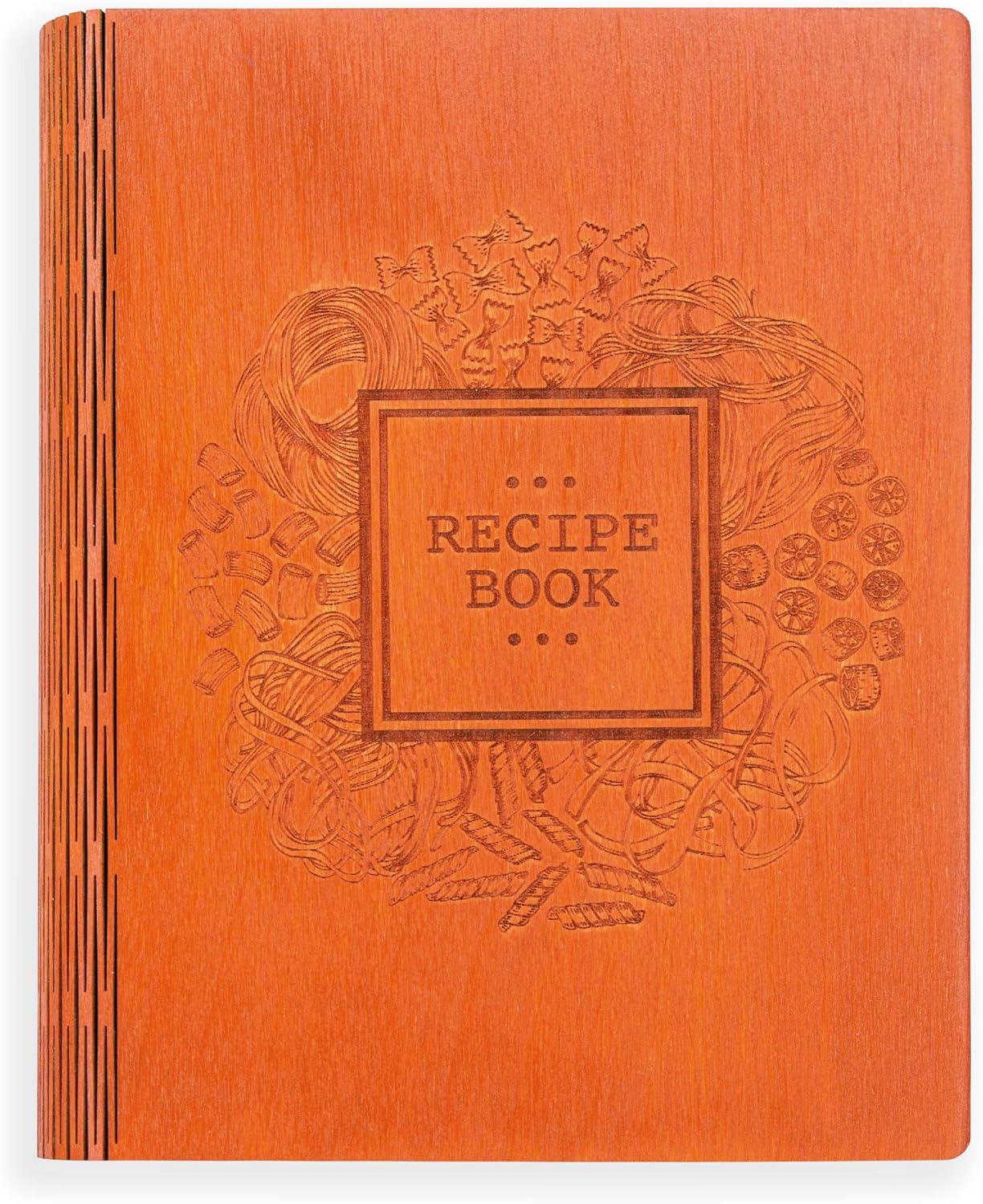 Amazon Com Woxteed A5 Wooden Blank Recipe Book To Write In 7 5 X 6 Inch Cook Book With 80 Sheets For Handwritten Recipes Hardcover Family Kitchen Journal And Recipe Keeper Orange Kitchen Dining