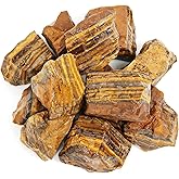 1.1lb Bulk Raw Tiger Eye Stone Rough Crystal-Natural Tiger Eye Raw Stones Crystal for Tumbling, Cabbing, Fountain Rocks, Decoration,Polishing, Wire Wrapping, Wicca & Reiki Crystal Healing