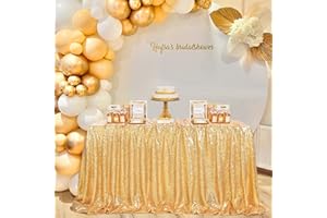 Gold Sequin Tablecloth 60"x102" – Sparkling Party Table Cover for Weddings, Parties, Banquets & Holiday Events