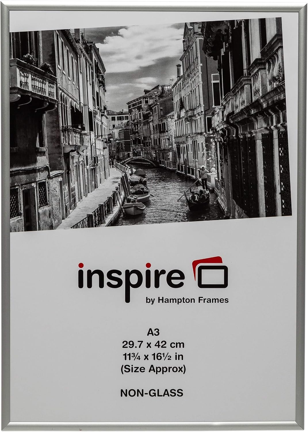 ALUMINIUM Silver A3 29.7x42 cm Certificate Photo Frame Non Glass Picture Aperture PAAFA3BX, 1