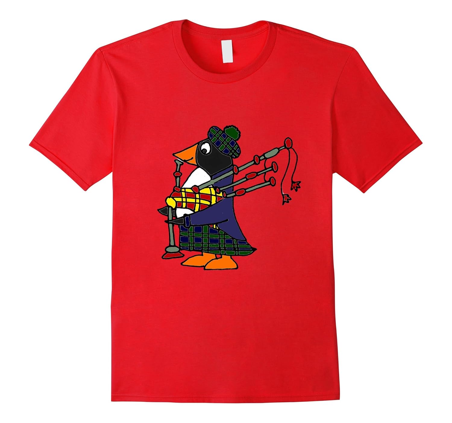 Smiletodaytees Cool Penguin Playing Bagpipes T-shirt-ANZ