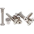 IKEA Billy Bookcase Connecting Hardware Screws, cSeao 12-Pack M6-1.0 x 35mm Rivet Countersunk Hex Head Socket Cap Bolt and Barrel Nut for Furniture