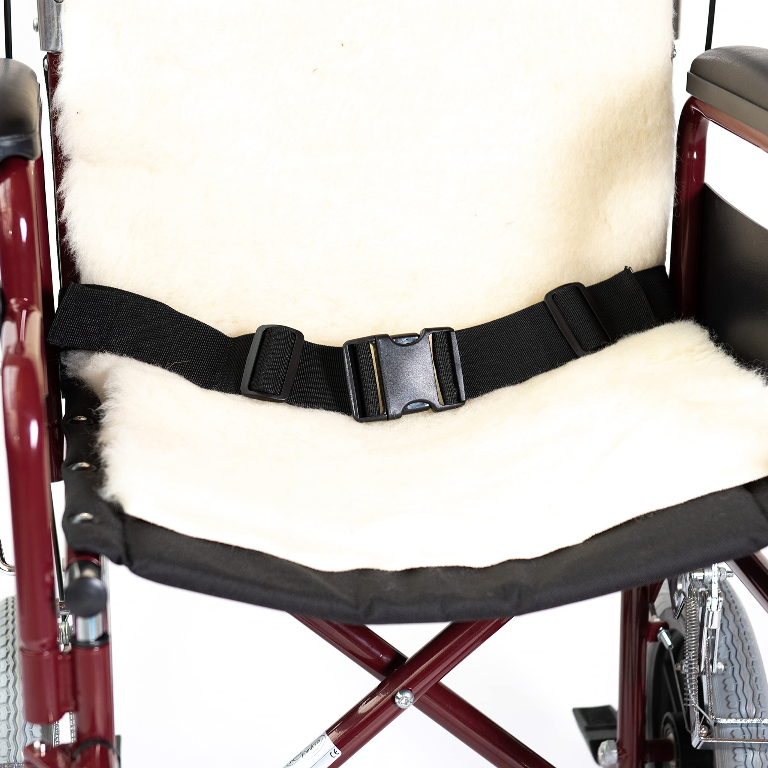 Kozee Komforts Safety Lap Strap for Scooter or Wheelchair, Adjustable Length with Side Release Buckle - Style 1