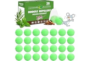 BNBSO 28 Pack Mouse Rodent Repellent Balls - Natural Peppermint Oil for Mice, Rats, Squirels & Spiders - Safe for Pets & Family -Indoor/Outdoor Pest Control for Home, Kitchen, Garage
