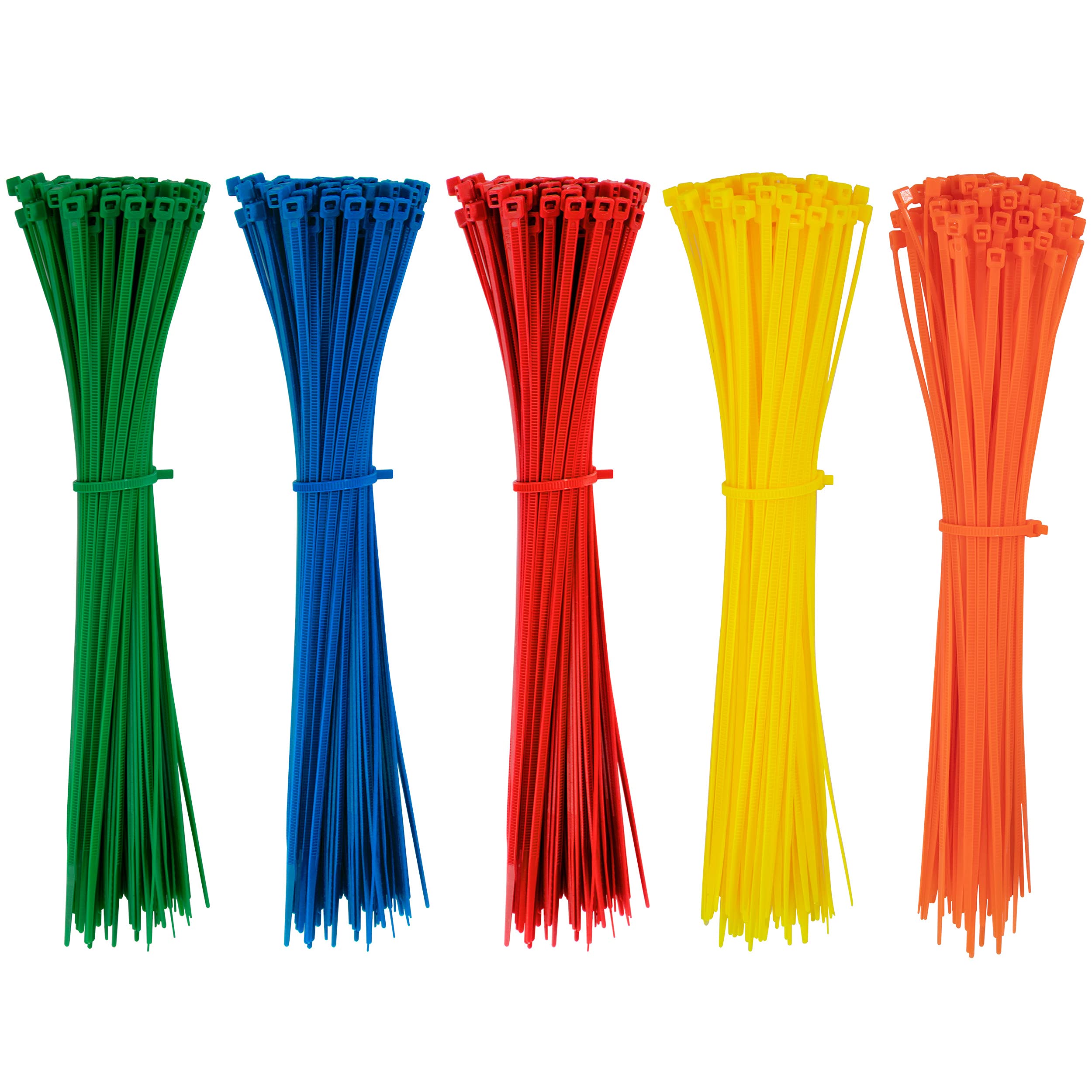 500pcs Zip Ties 200mm x 2.8mm Multi-Color Cable Ties Nylon Wrap Self Locking for DIY Home Office Garden Garage and Workshop — image 1
