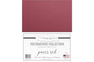 CARDSTOCK WAREHOUSE PAPER COMPANY Cardstock Warehouse Foundations Paver Red Burgundy - 8.5 x 11" - 80 Lb. / 215 Gsm 100% Recycled Premium Cardstock Paper - 25 Sheets