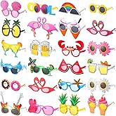 Flutesan 24 Pairs Luau Party Sunglasses Funny Hawaiian Tropical Glasses Beach Themed Party Supplies Decorations(Fresh)