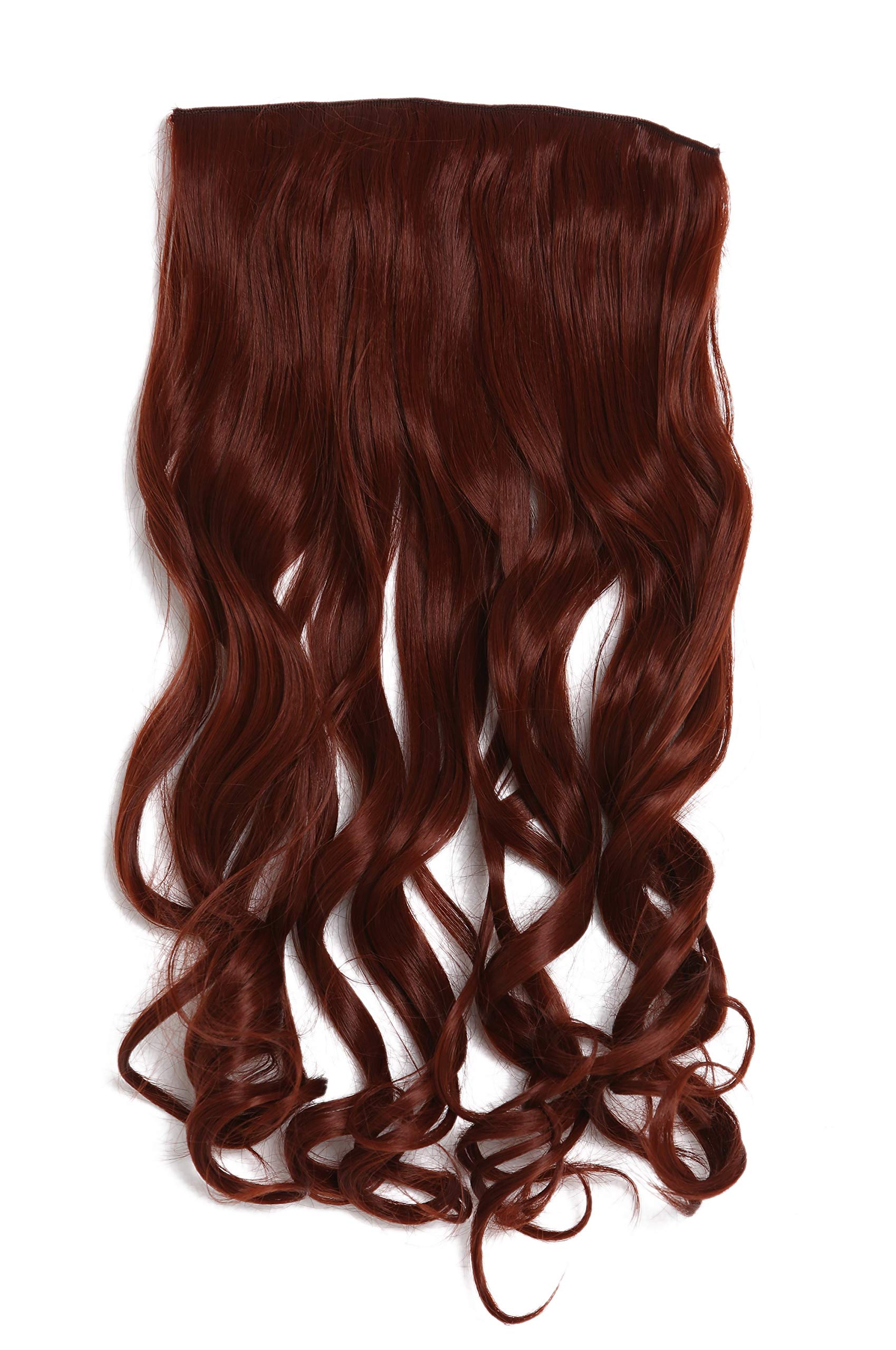 WIG ME UP - YZF-3180-35 Hairpiece Halfwig (half wig) 5 Microclip Clip-In Extension wide full back of head long curled curls dark auburn