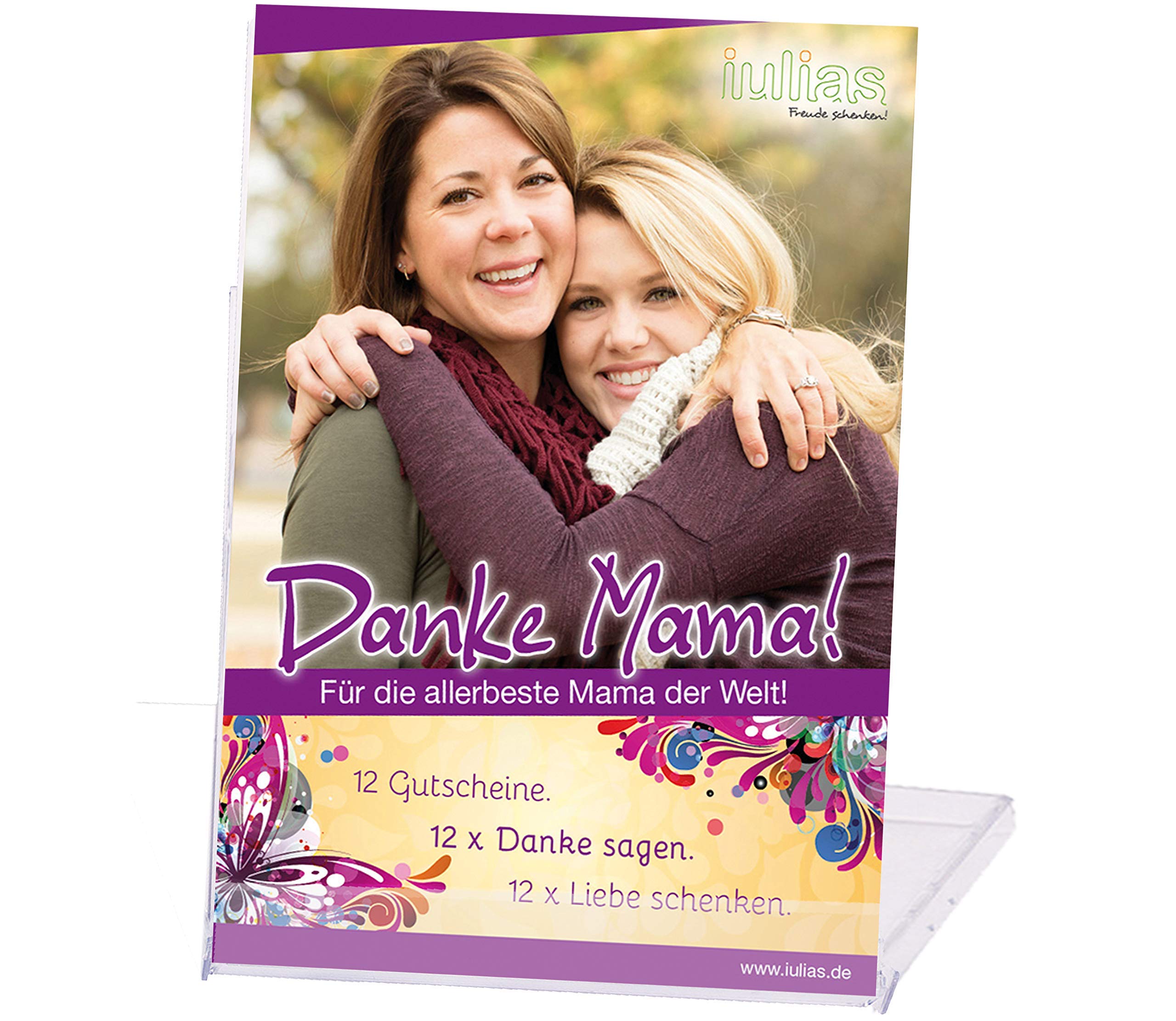 Danke Mama! [German Language] 12 Gift Vouchers For Mum. Mother's Day, Birthday or just because. 12 x Thank you coupons. 12 x gifts of Love. Gift Certificates for activities together, spending Time together Daughters and mums.