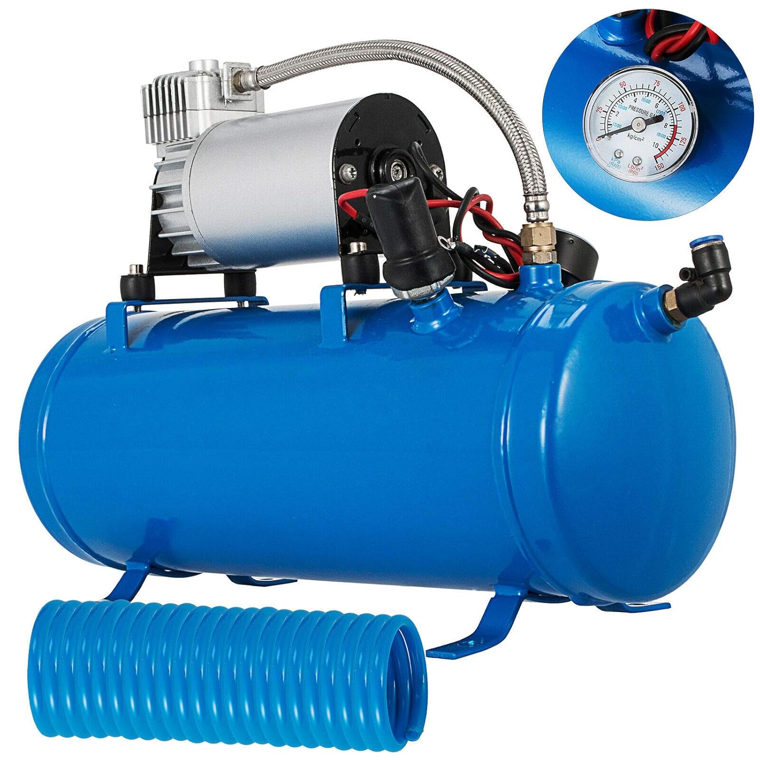 120 PSI 12V Air Horn Compressor Tank Pump Train Auto Car Truck Boat Car