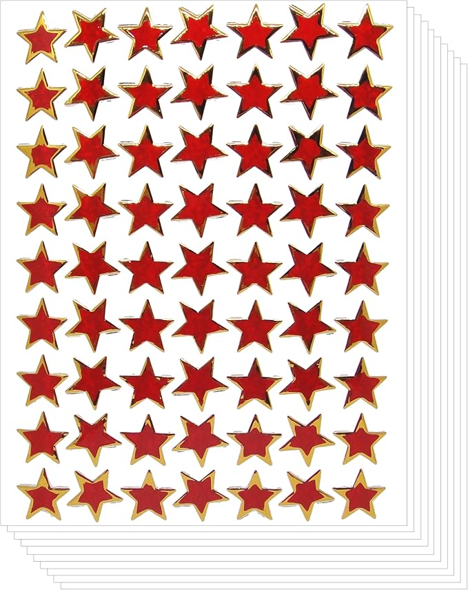 amazoncom star school reward stickers kid 10 sheets red