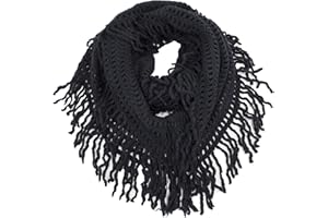 stylesilove Women Cozy Knit Tassel Infinity Loop Scarf - 8 Colors