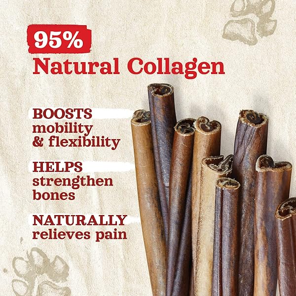 NATURAL FARM COLLAGEN STICKS (6 INCH, 15 PACK). ODOR-FREE, 95% NATURAL COLLAGEN DOG CHEWS, SUPPORTS HEALTHY JOINTS, SKIN & COAT – BEST RAWHIDE ALTERNATIVE FOR SMALL & MEDIUM DOGS