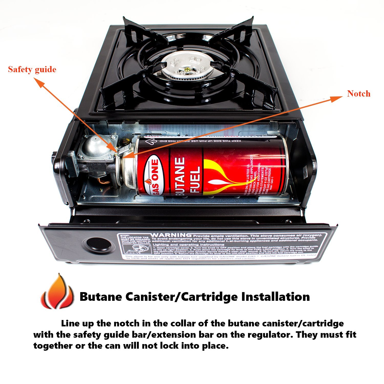 GAS ONE GS1000 7,650 BTU Portable Butane Gas Stove Automatic Ignition