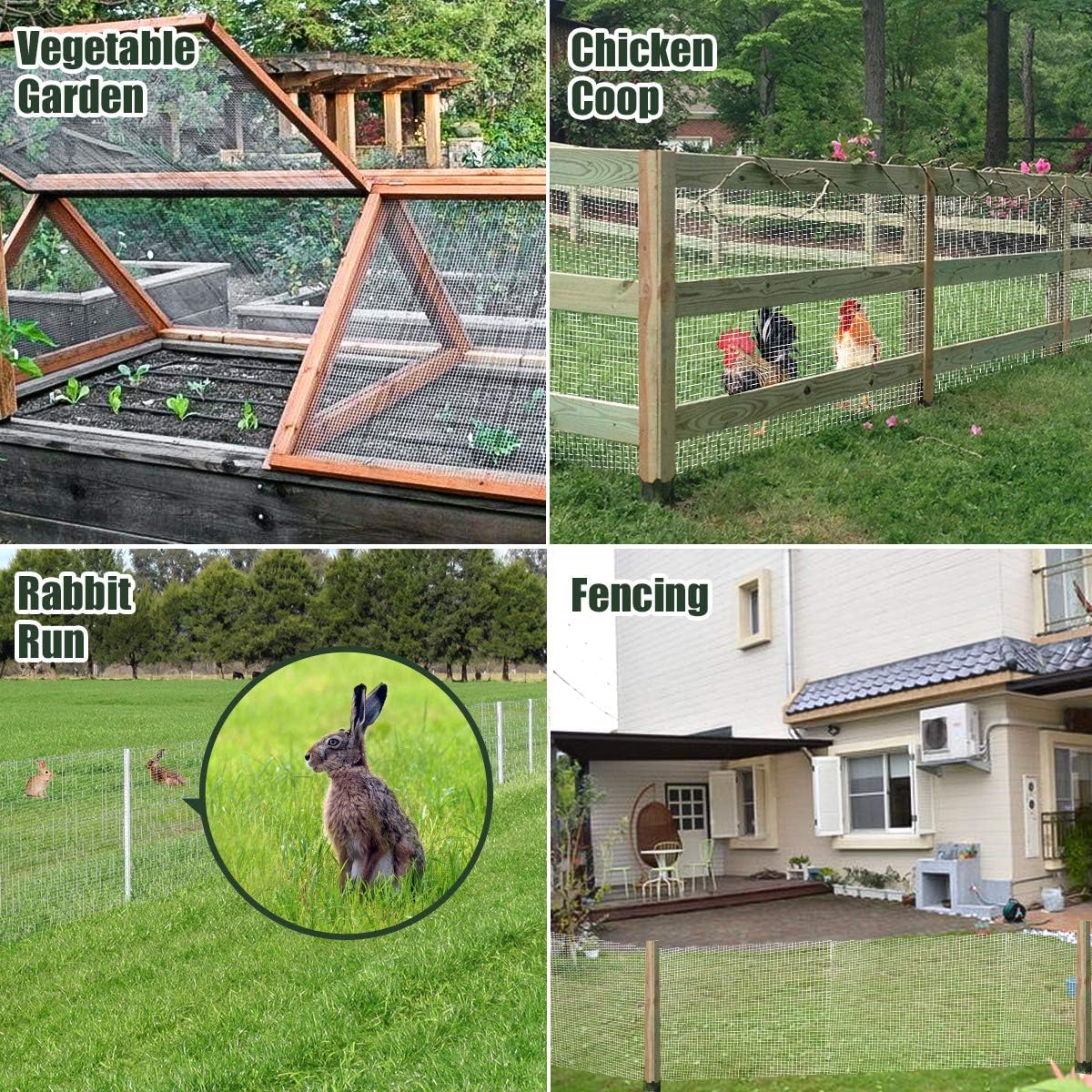 Tooca Hardware Cloth 1/4inch Chicken Wire Mesh, 46in x 25ft, 23 Gauge Hot-Dipped Galvanized Material, Fence Wire Mesh for Chicken Coop/Run/Cage/Pen/Vegetables Garden and Home Improvement Projects - - 