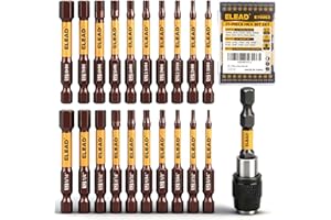 ELEAD 21-Piece 2.5" Allen-Wrench Hex Drill Bit Set: Durable Impact Allen Key Set, Long-Lasting Strong Magnetic Hex Screwdriver Bit Set, SAE & Metric Size, Mechanic Automotive Furniture DIY Home Repairs