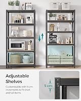 SONGMICS 5-Tier Steel Shelving Unit 875 kg Load 40 x 90 x 180 cm Grey GLR040G01 view 5