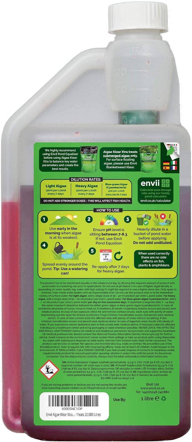 envii Algae Klear Xtra, Blanket Weed Treatment for Ponds Removes Blanket weed & String Algae Working All Year Round - Image 3