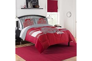 NORTHWEST Ohio State Buckeyes Comforter Set – Buckeyes Bedding for Dorms, Guest Rooms, RVs, Tailgates & Game Day Decor, Full/Queen