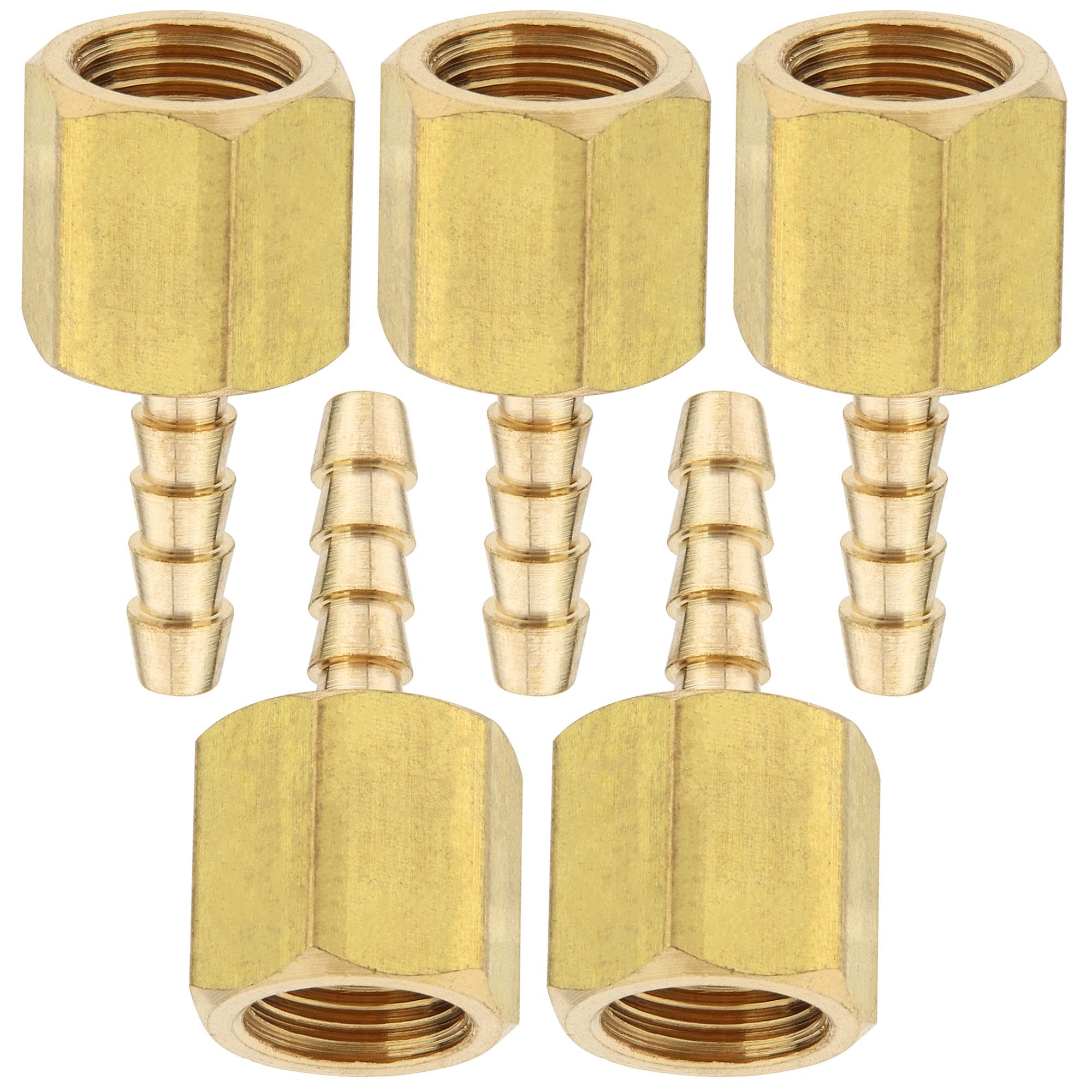 LTWFITTING Brass BSP Fitting Coupler/Adapter 1/8-Inch Female BSPP x 3mm Hose Barb(Pack of 5)