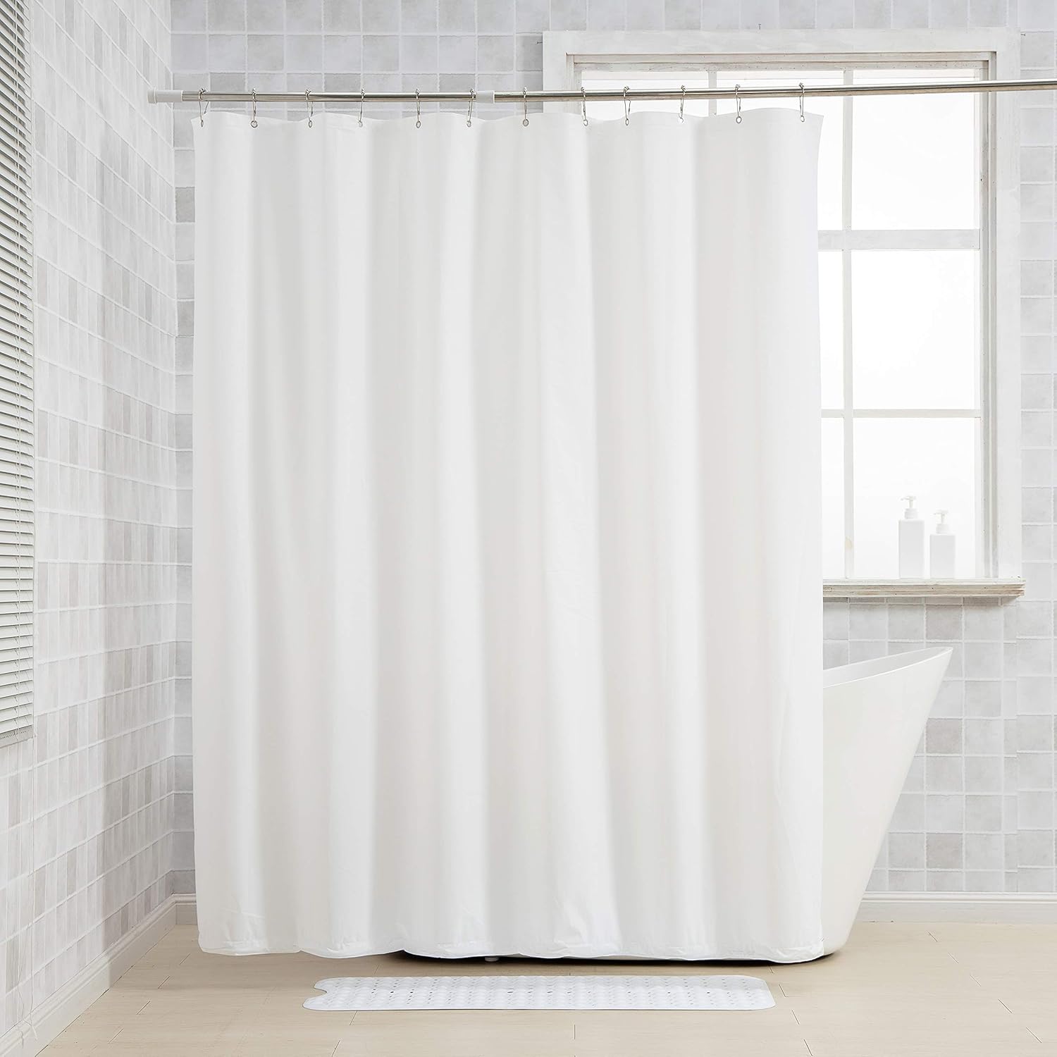 72 x 84 Inches PEVA 3G Shower Curtains with Heavy Duty Beads and 12 Grommet Holes Clear