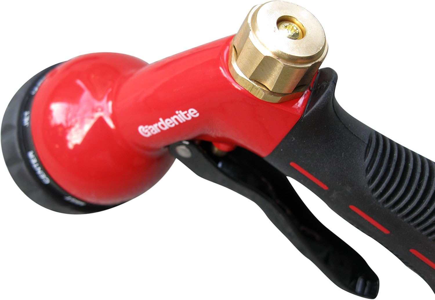 Garden Hose Nozzle / Hand Sprayer - Heavy Duty 10 Pattern Metal Watering Nozzle - High Pressure - Pistol Grip Front Trigger - Flow Control Setting Knob - Suitable for Car Wash, Cleaning, Watering Lawn and Garden - Ideal for Washing Dogs & Pets : Garden & Outdoor