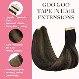 GOO GOO Tape In Hair Extensions Human Hair 14in 25g 10pcs 1B/6/1B view 4