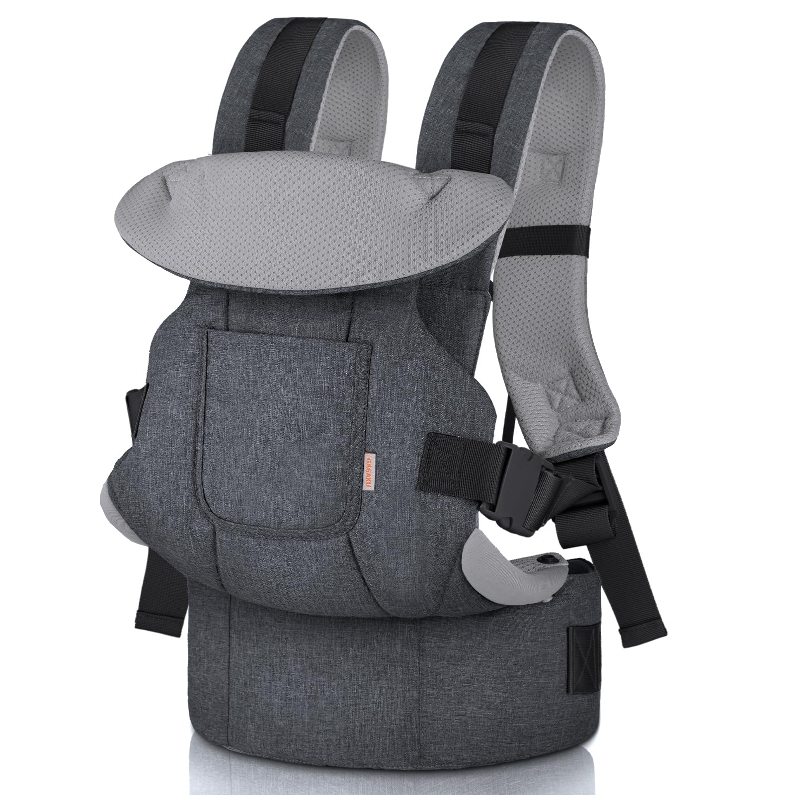 GAGAKU Baby Carrier for Babies Toddlers 4-36 Months Easy to Wear Face-in Face-Out Front and Back Carry for Kids - Dark Grey
