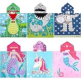 Oudain 6 Pcs Kids Hooded Towel Kids Bath Towels with Hood Microfiber Baby Pool Beach Towel for Boy Girls Toddler(47 x 24 Inch,Trendy Style)