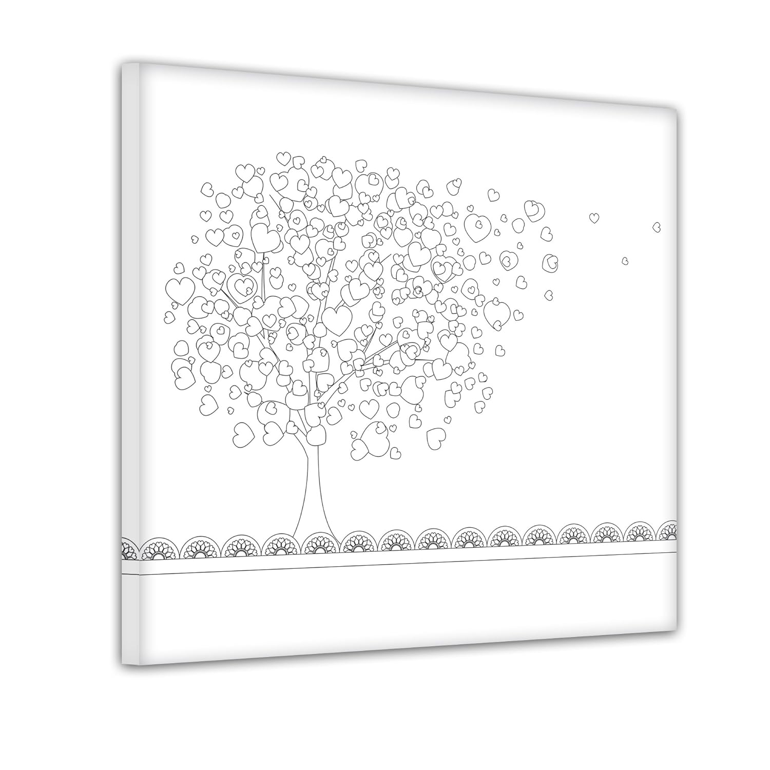 Bilderdepot24 Baum Aus Herzen Ii Ausmalbild Auf Leinwand Bilderdepot24 Baum Aus Herzen Ii Ausmalbild Auf Leinwand